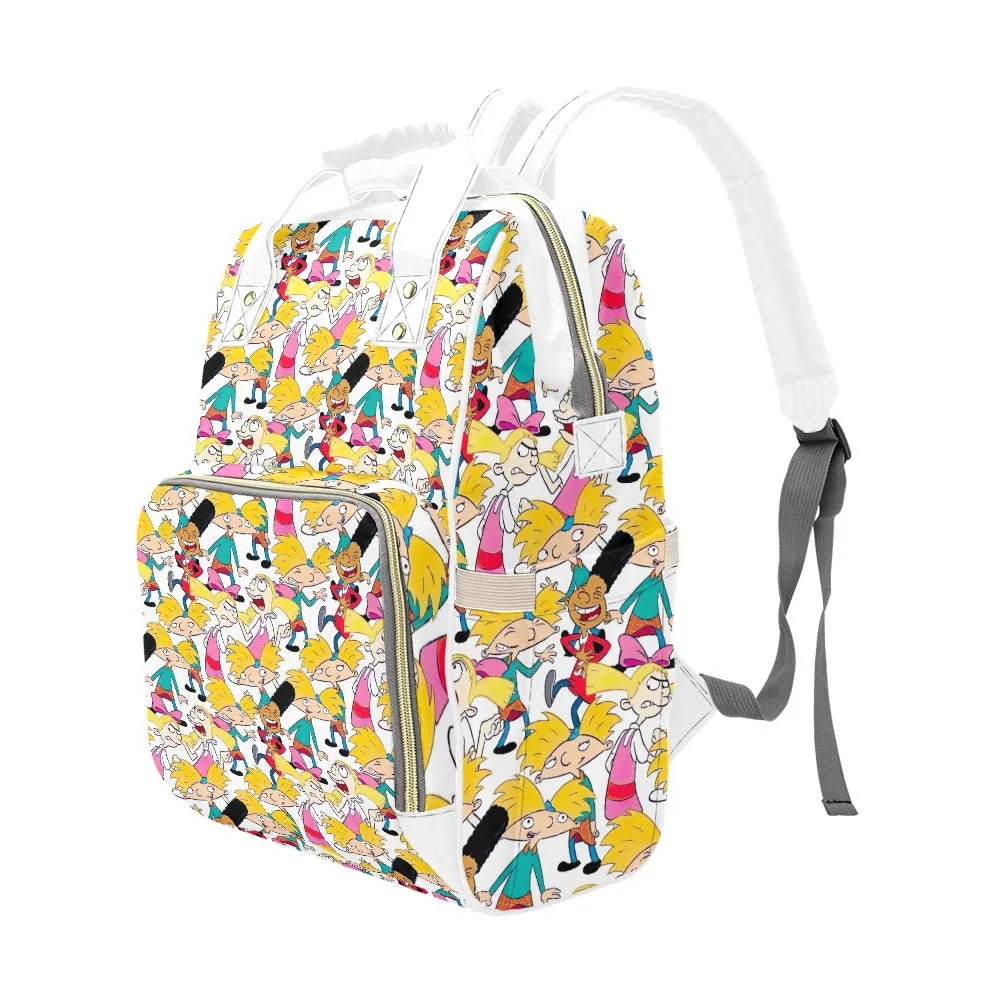 Hey Arnold! White Pattern Multi-Function Backpack