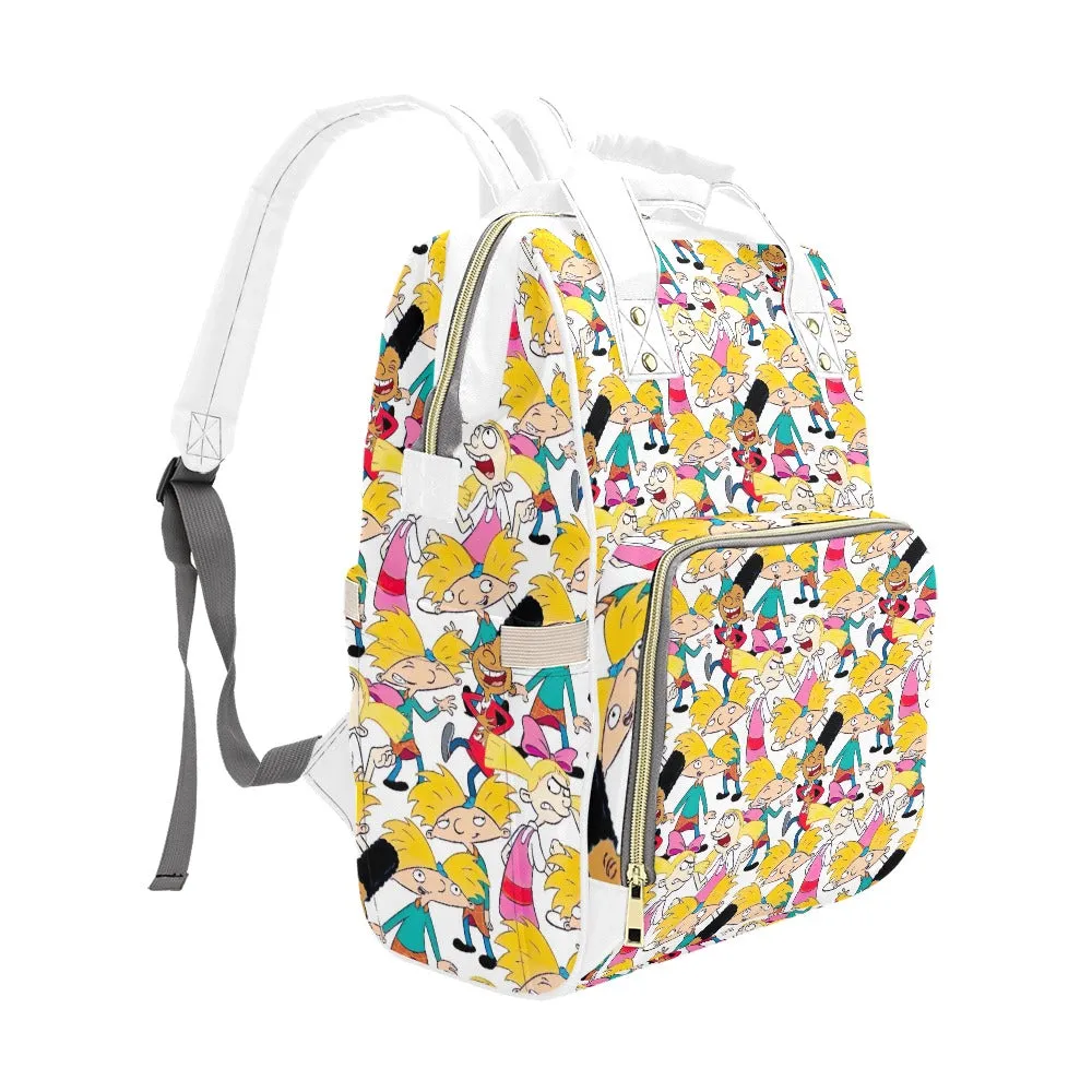 Hey Arnold! White Pattern Multi-Function Backpack