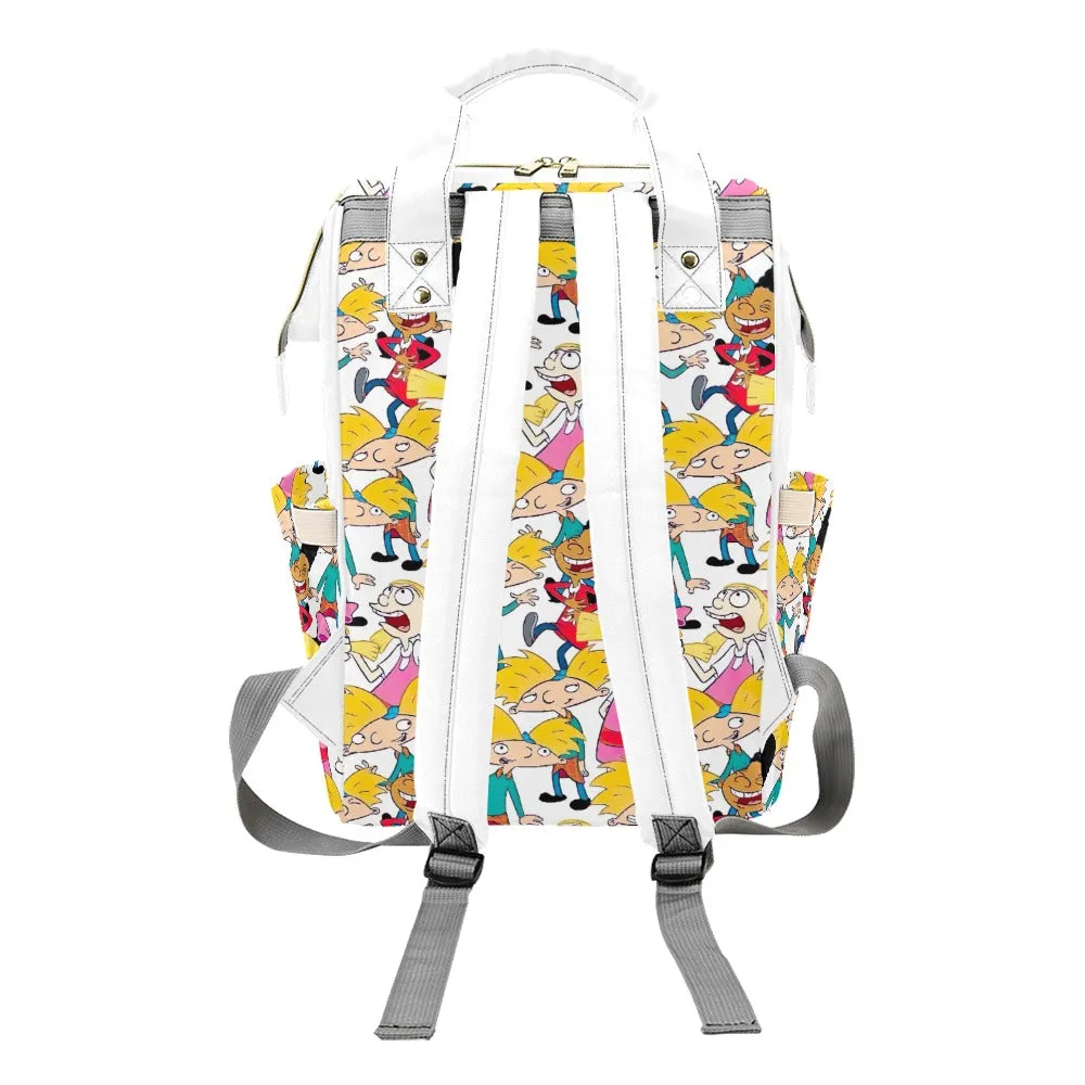 Hey Arnold! White Pattern Multi-Function Backpack