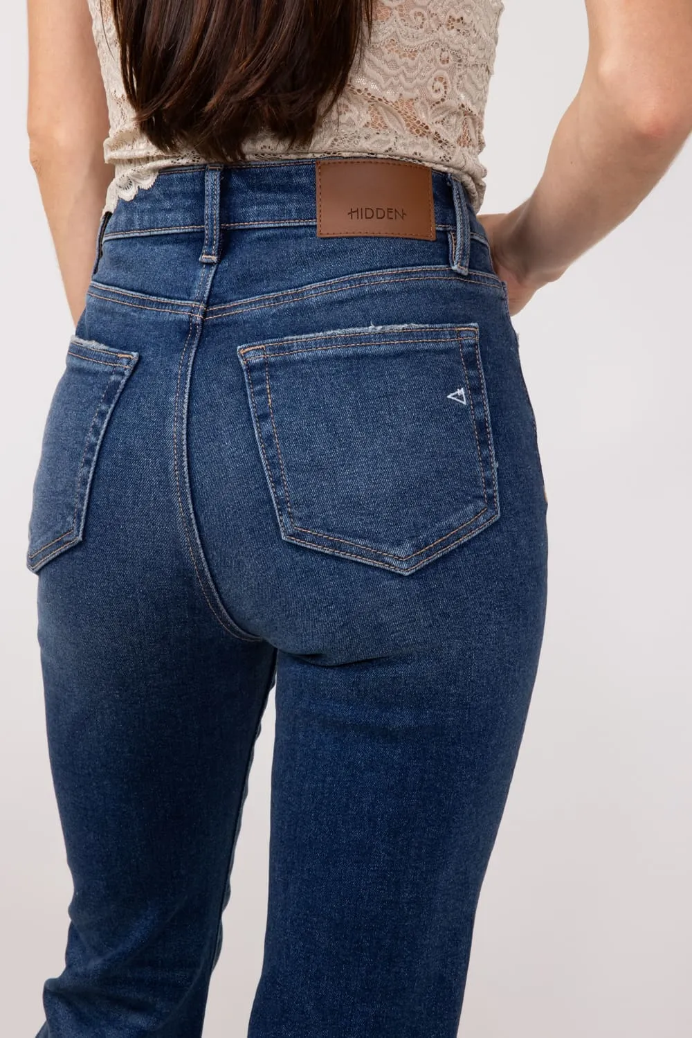 Hidden High Rise Flare Jeans for Women in Dark Wash | HD3285-DK
