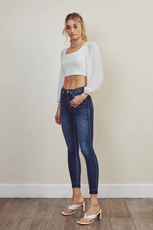 HiGH RISE ANKLE SKINNY JEAN