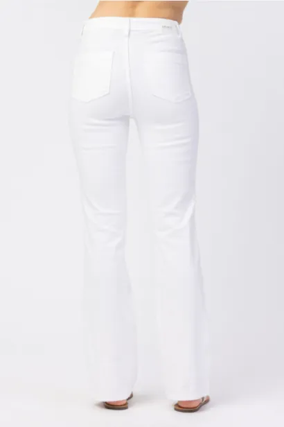 High Waist White Bootcut - 32" Inseam