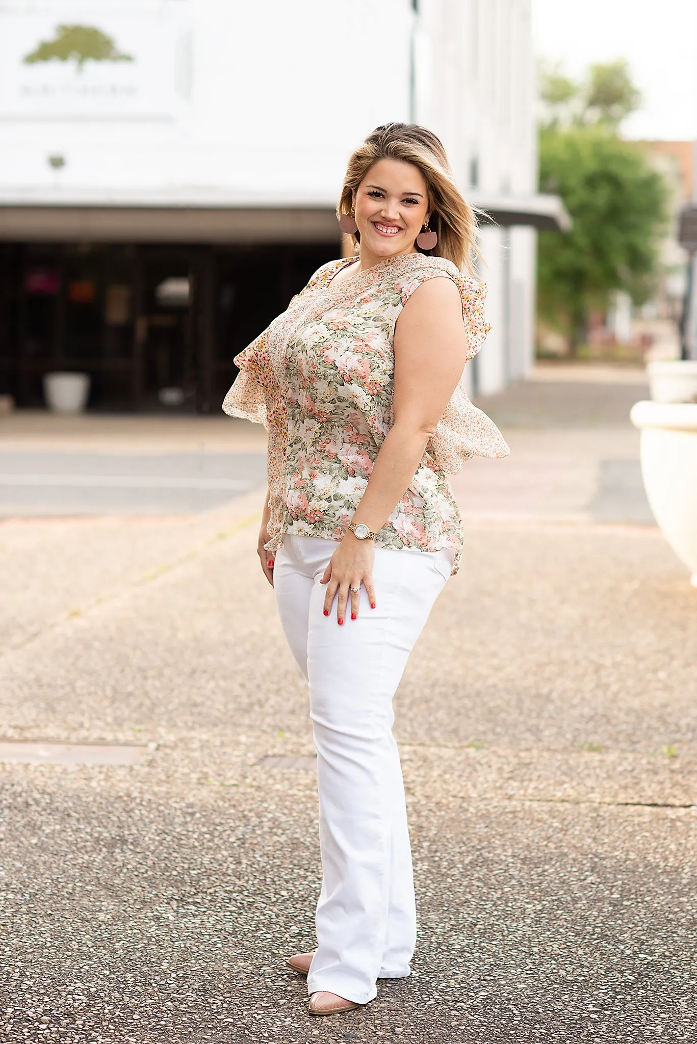 High Waist White Bootcut - 32" Inseam