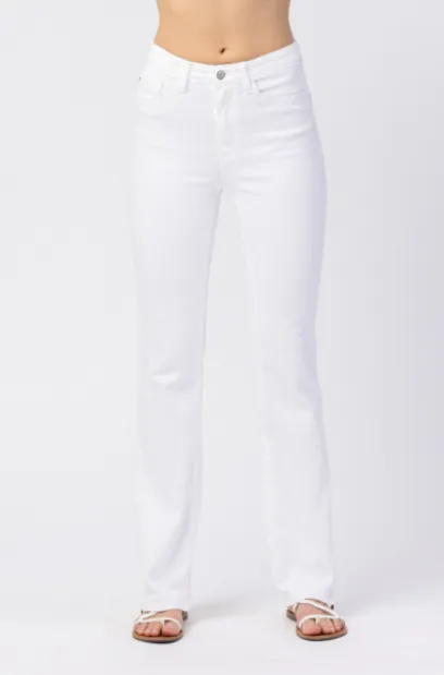 High Waist White Bootcut - 32" Inseam