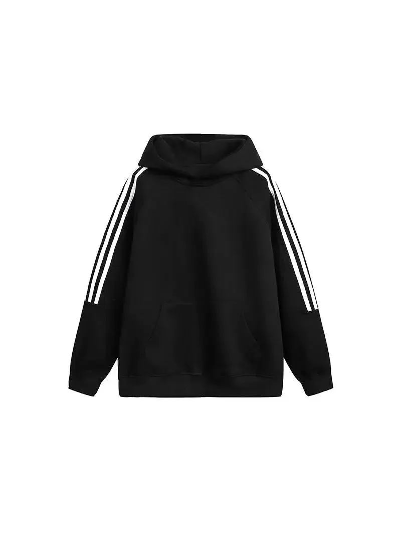 Hoodie with Striped Sleeves