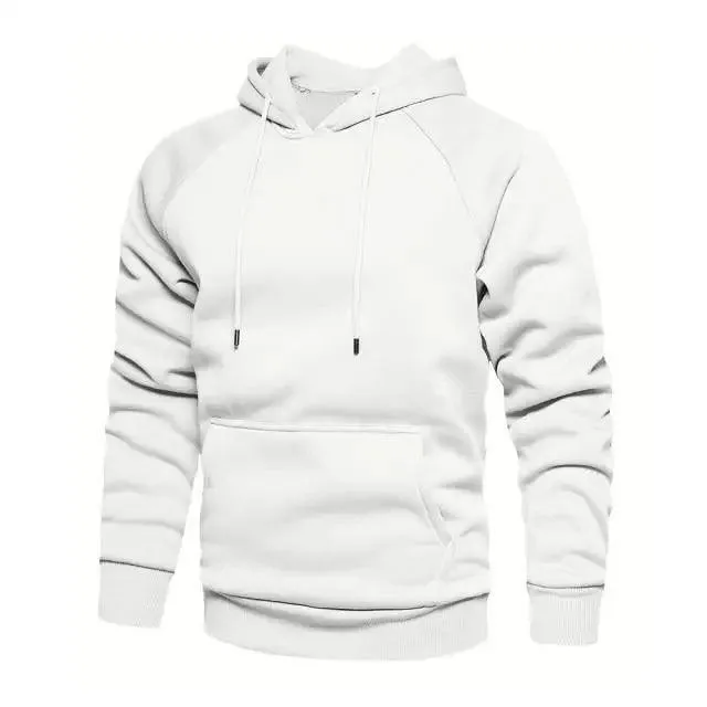 Hoodies Sweatshirts Men Solid Color Hoodie Hip Hop Streetwear Outwear Autumn Winter Long Sleeve Winter Fashion Thick Fleece Sweatshirt Mens Hip Hop Long Sleeve Pullover Hoodies Male Autumn Solid Color Hoodie