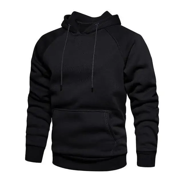 Hoodies Sweatshirts Men Solid Color Hoodie Hip Hop Streetwear Outwear Autumn Winter Long Sleeve Winter Fashion Thick Fleece Sweatshirt Mens Hip Hop Long Sleeve Pullover Hoodies Male Autumn Solid Color Hoodie