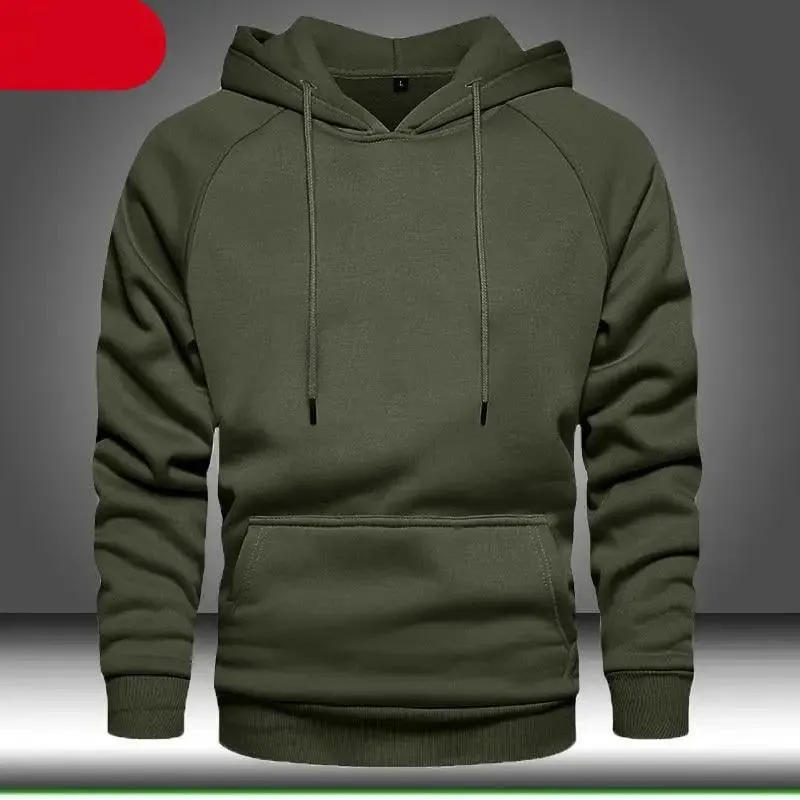 Hoodies Sweatshirts Men Solid Color Hoodie Hip Hop Streetwear Outwear Autumn Winter Long Sleeve Winter Fashion Thick Fleece Sweatshirt Mens Hip Hop Long Sleeve Pullover Hoodies Male Autumn Solid Color Hoodie