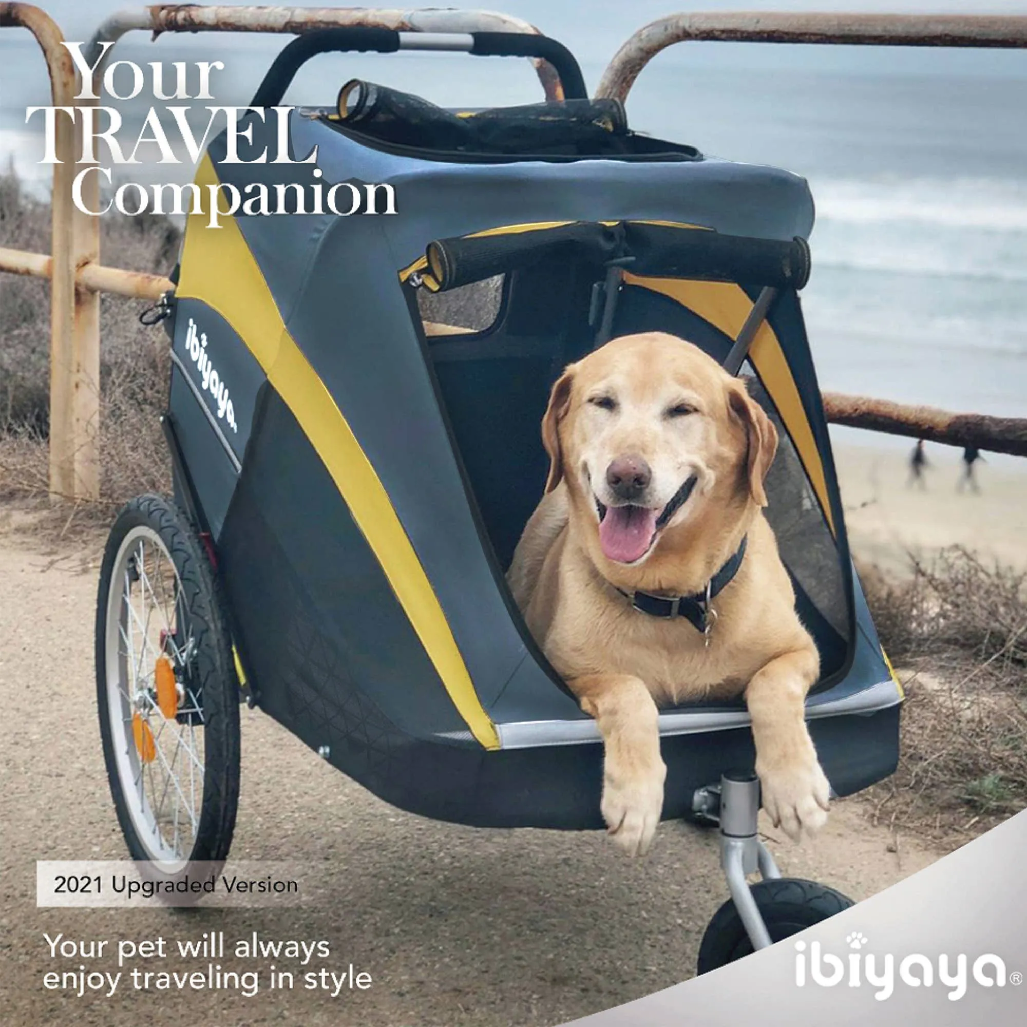 Ibiyaya - Hercules Heavy-Duty Pet Stroller-Bike Trailer, All-Terrain