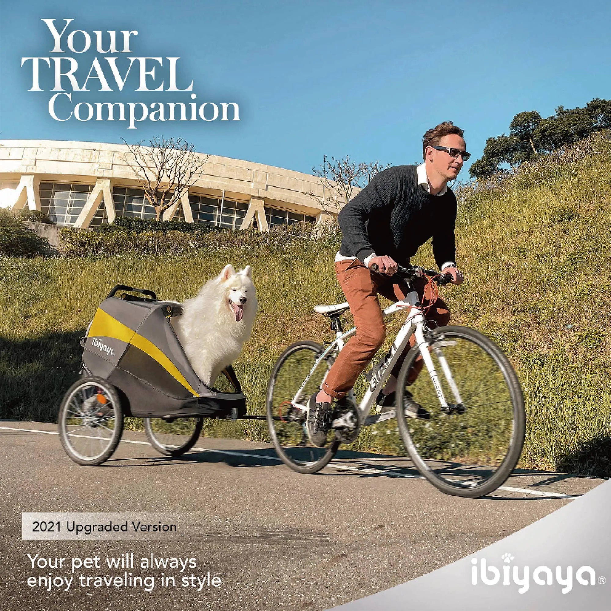 Ibiyaya - Hercules Heavy-Duty Pet Stroller-Bike Trailer, All-Terrain