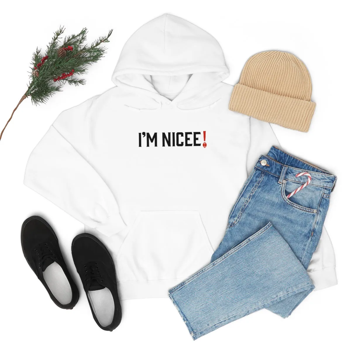 Im Nicee! Football Hoodie