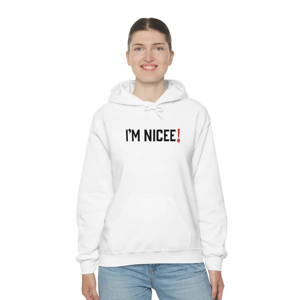 Im Nicee! Football Hoodie