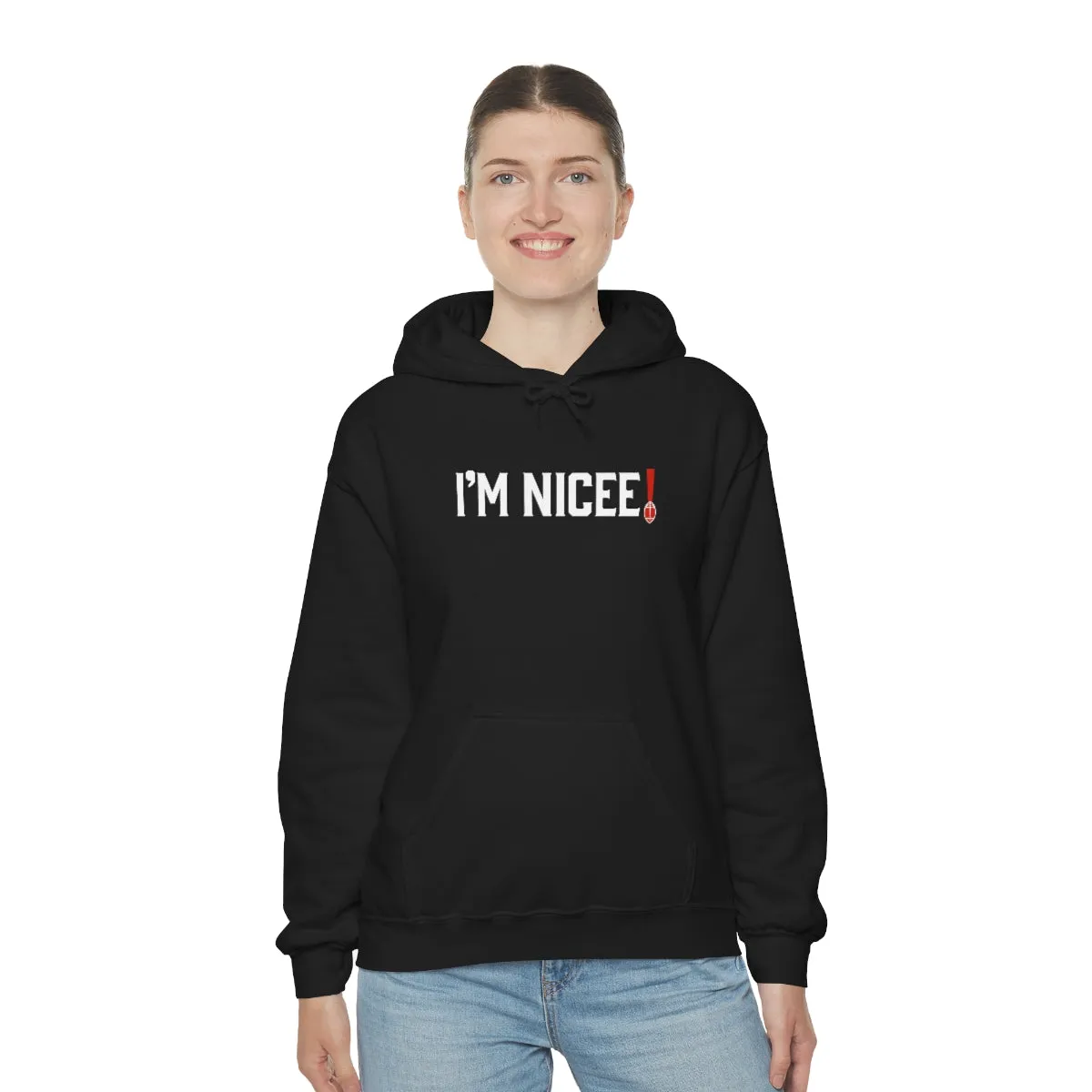 Im Nicee! Football Hoodie