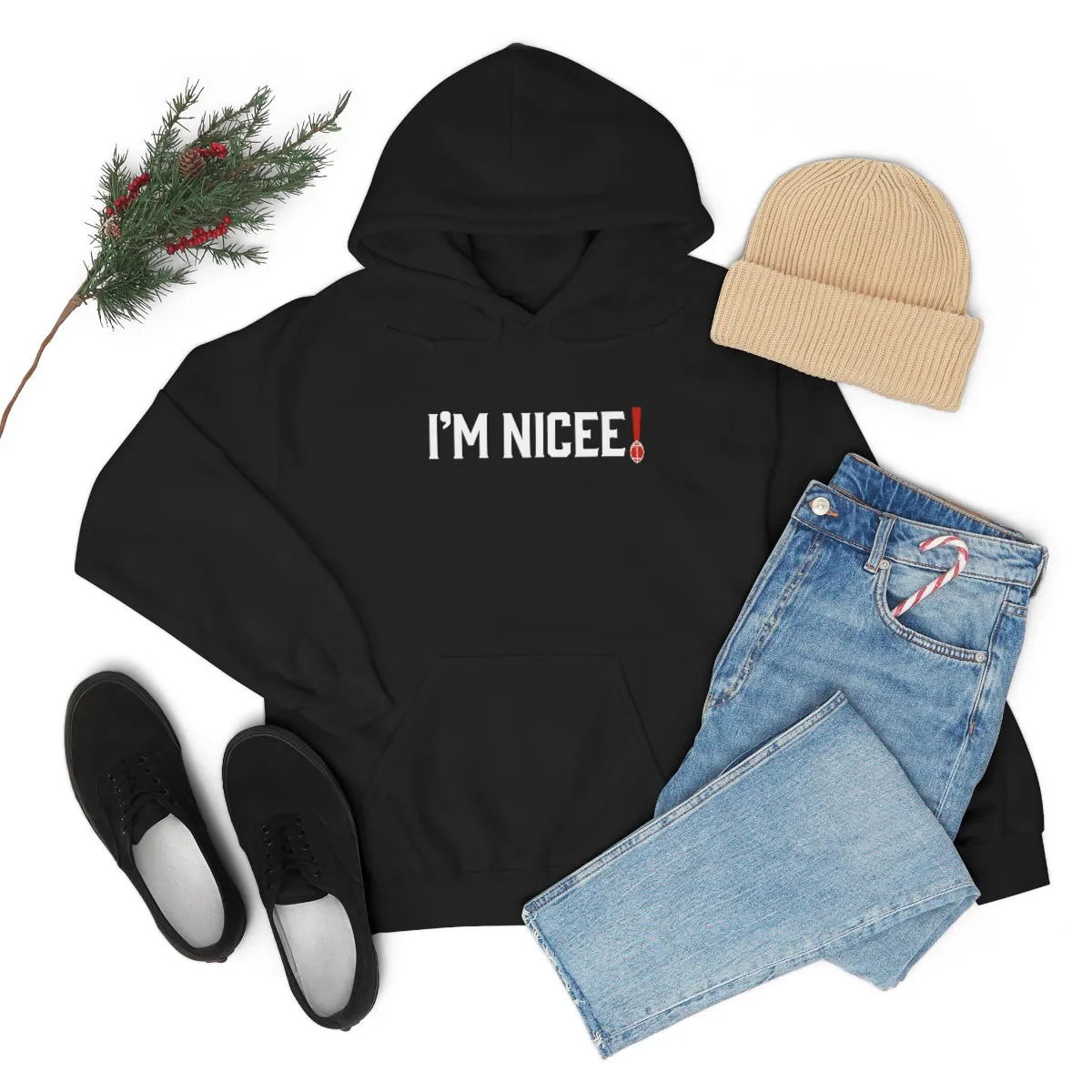 Im Nicee! Football Hoodie