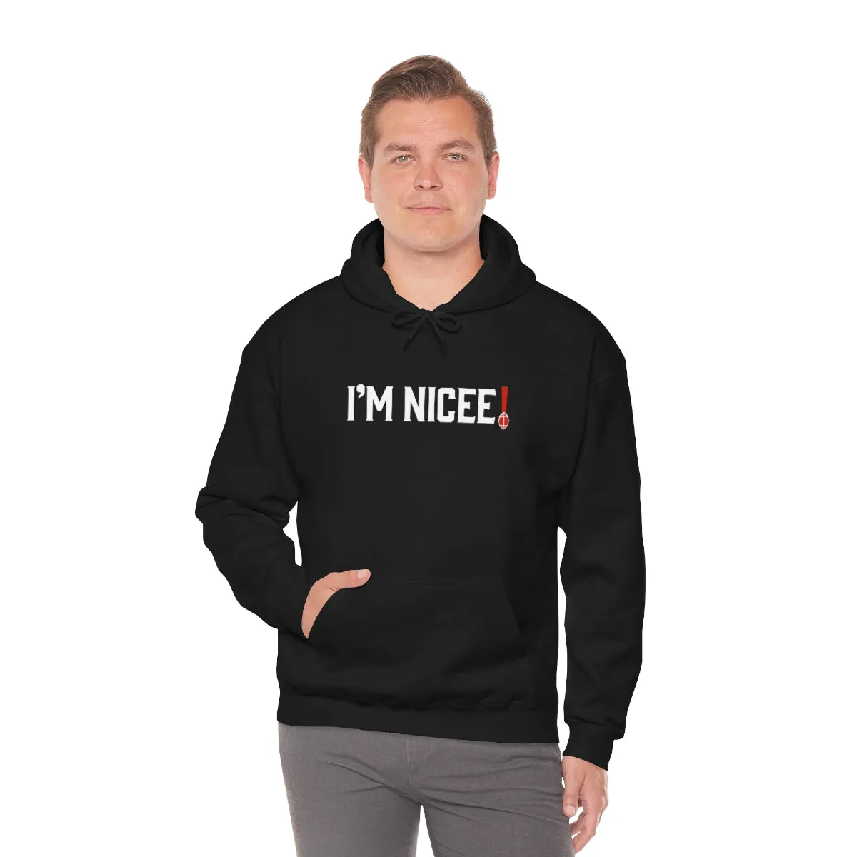 Im Nicee! Football Hoodie