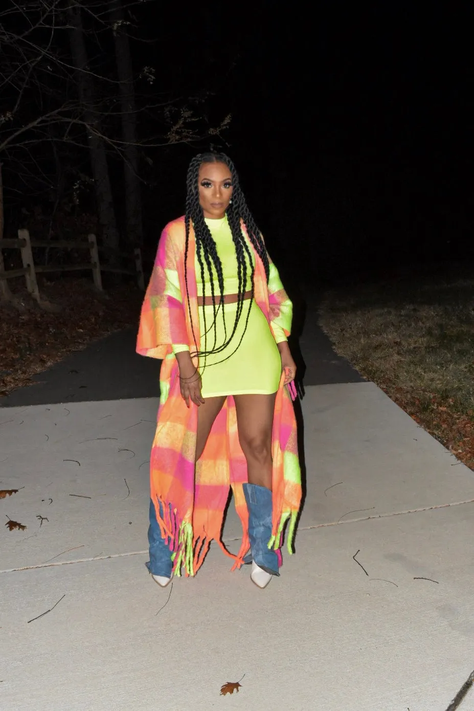 Imani Neon Plaid Cardigan