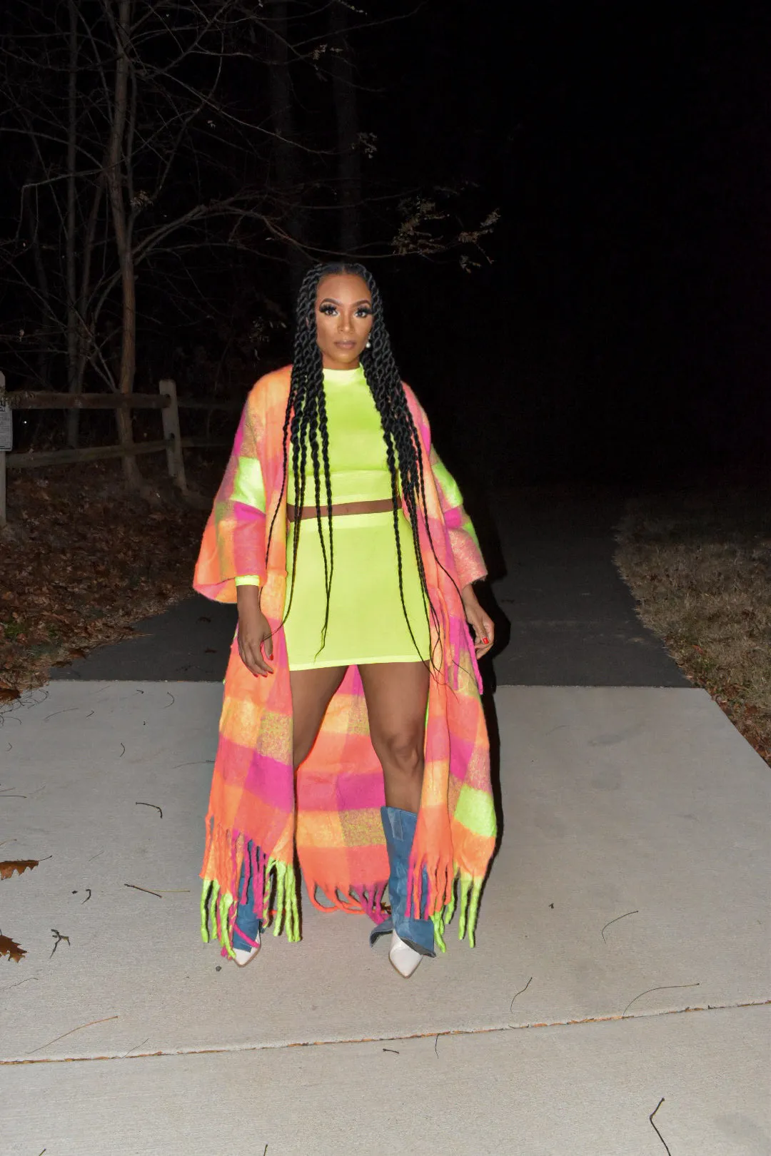 Imani Neon Plaid Cardigan
