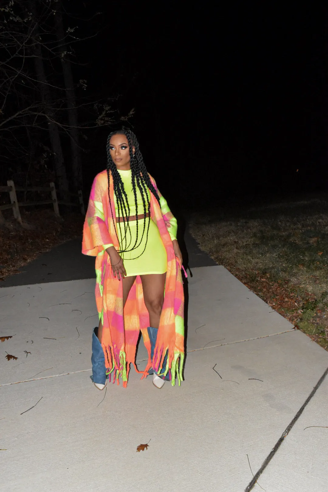 Imani Neon Plaid Cardigan