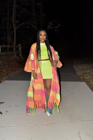 Imani Neon Plaid Cardigan