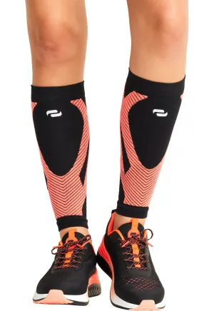 Infinity Legwear ELECTRIC Calf Sleeve 10-15 mmHg Compression Black/Vivid Orange