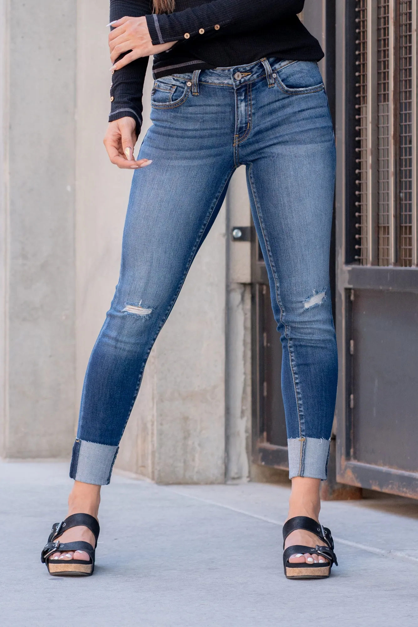 IYKYK Gemma Low Rise Cuffed Hem Skinny