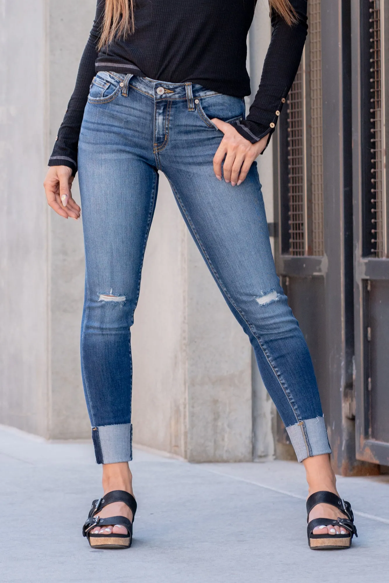 IYKYK Gemma Low Rise Cuffed Hem Skinny