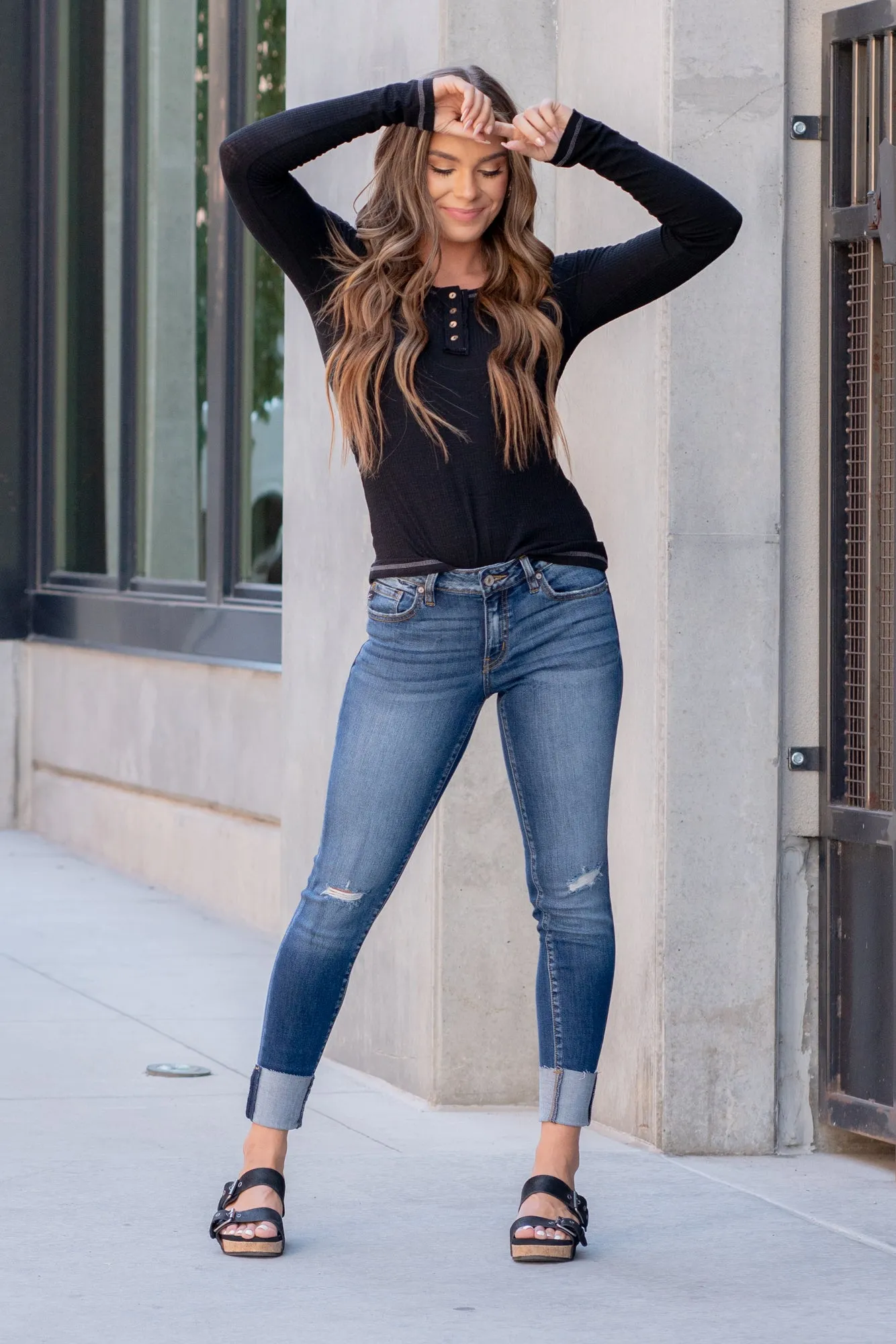 IYKYK Gemma Low Rise Cuffed Hem Skinny