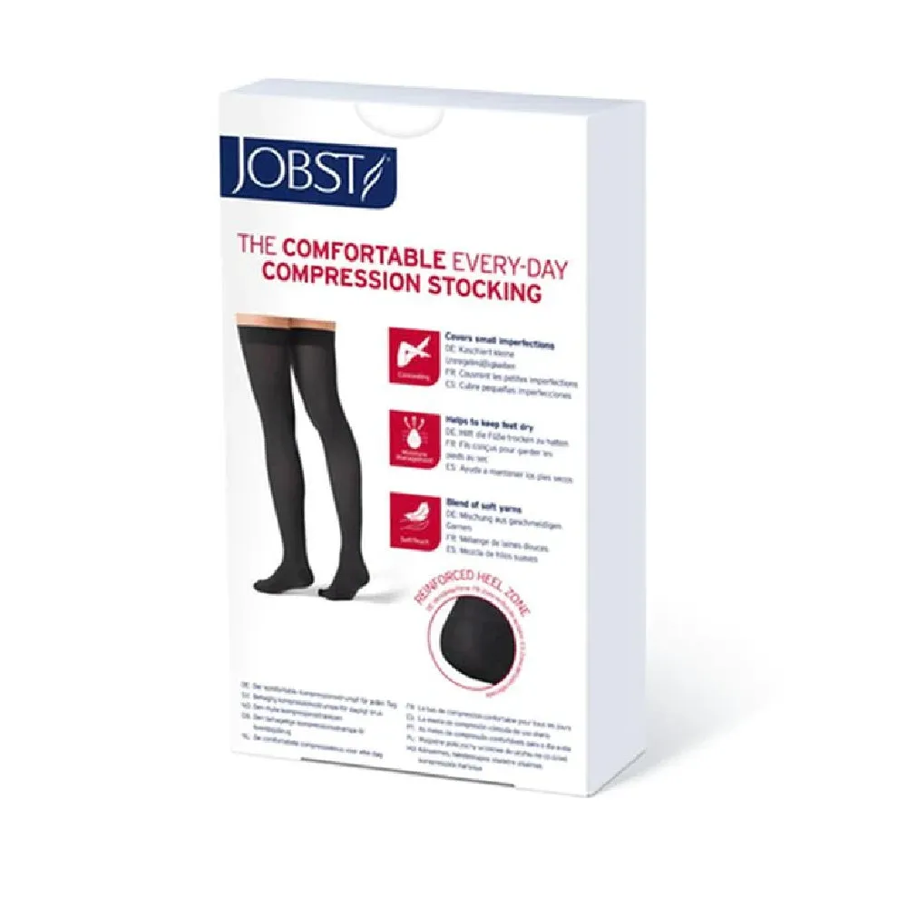 JOBST Opaque 30-40 mmHg Thigh High Dot Band Stockings, Closed Toe, Natural