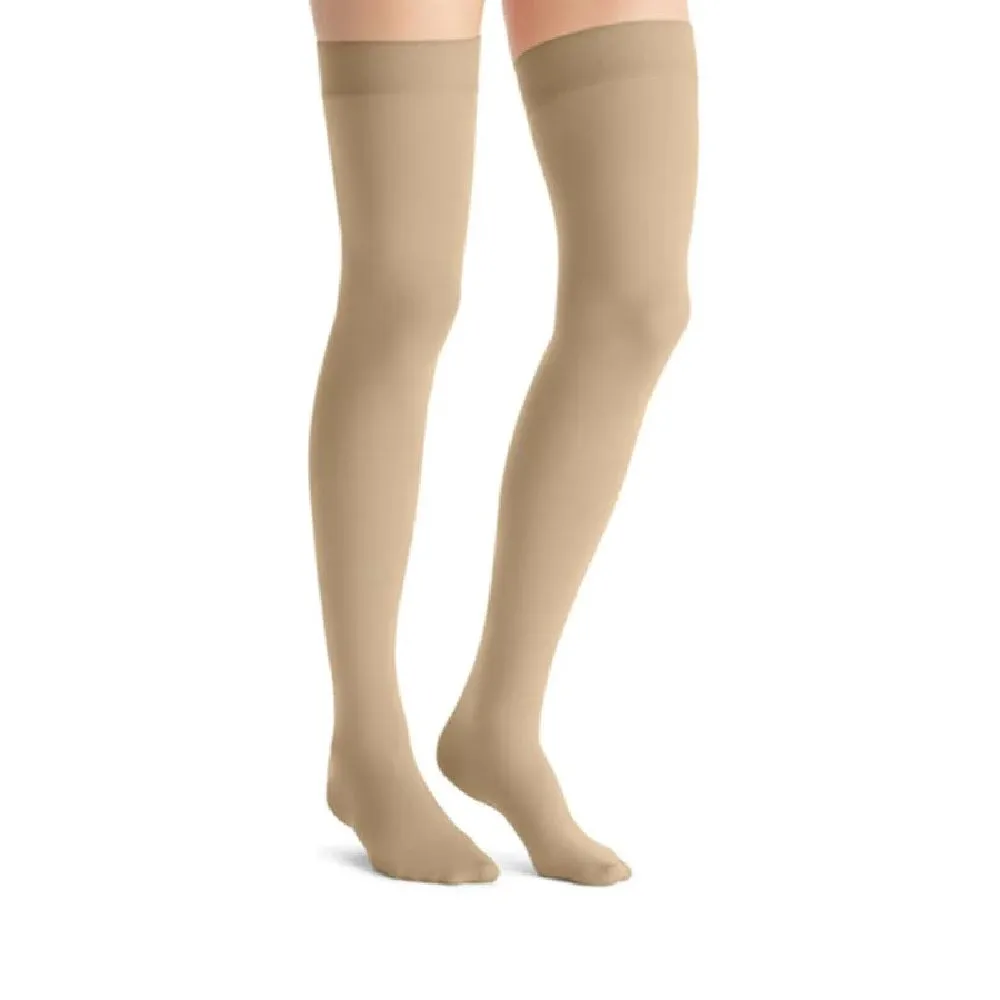 JOBST Opaque 30-40 mmHg Thigh High Dot Band Stockings, Closed Toe, Natural