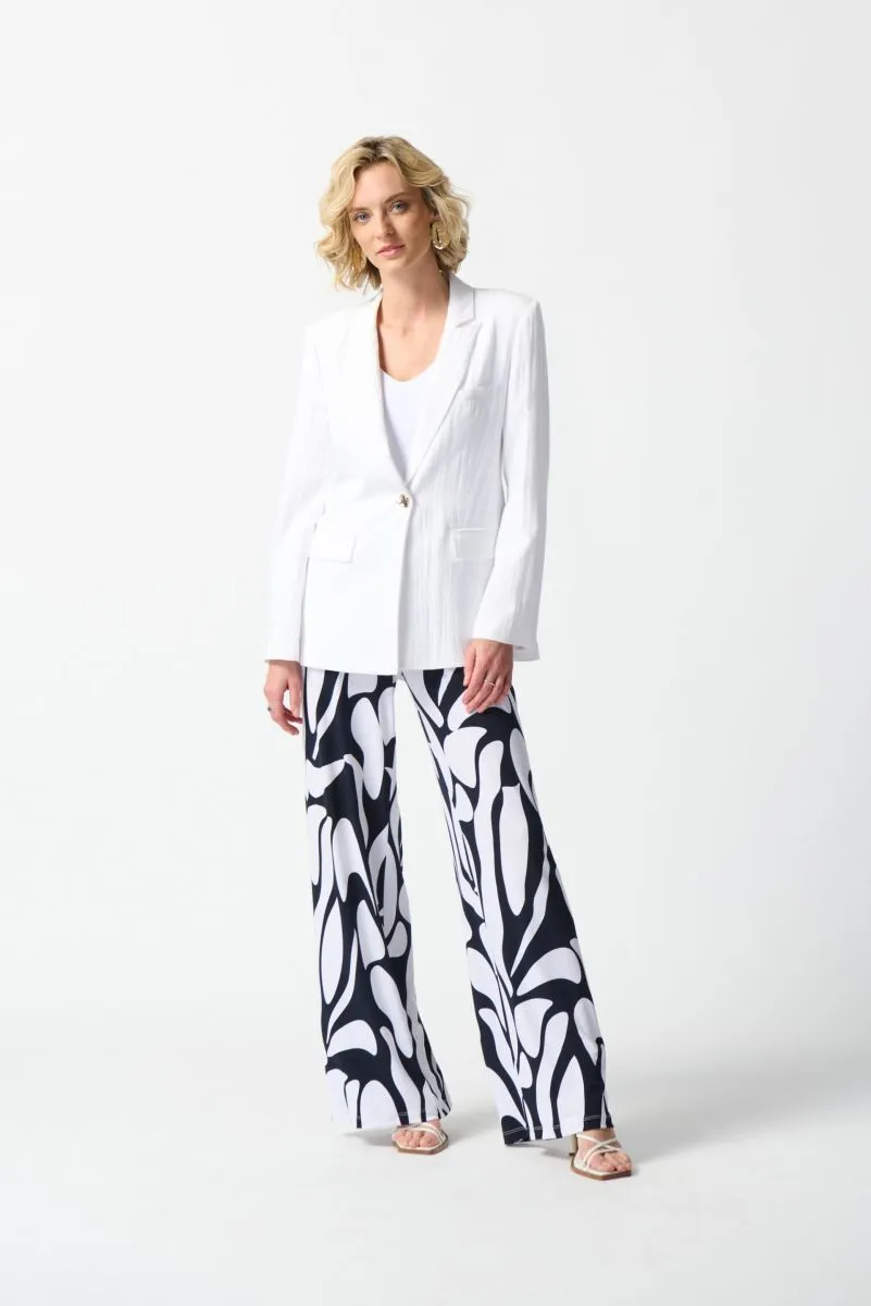 Joseph Ribkoff Vanilla Textured One-Button Fitted Blazer Jacket 242913