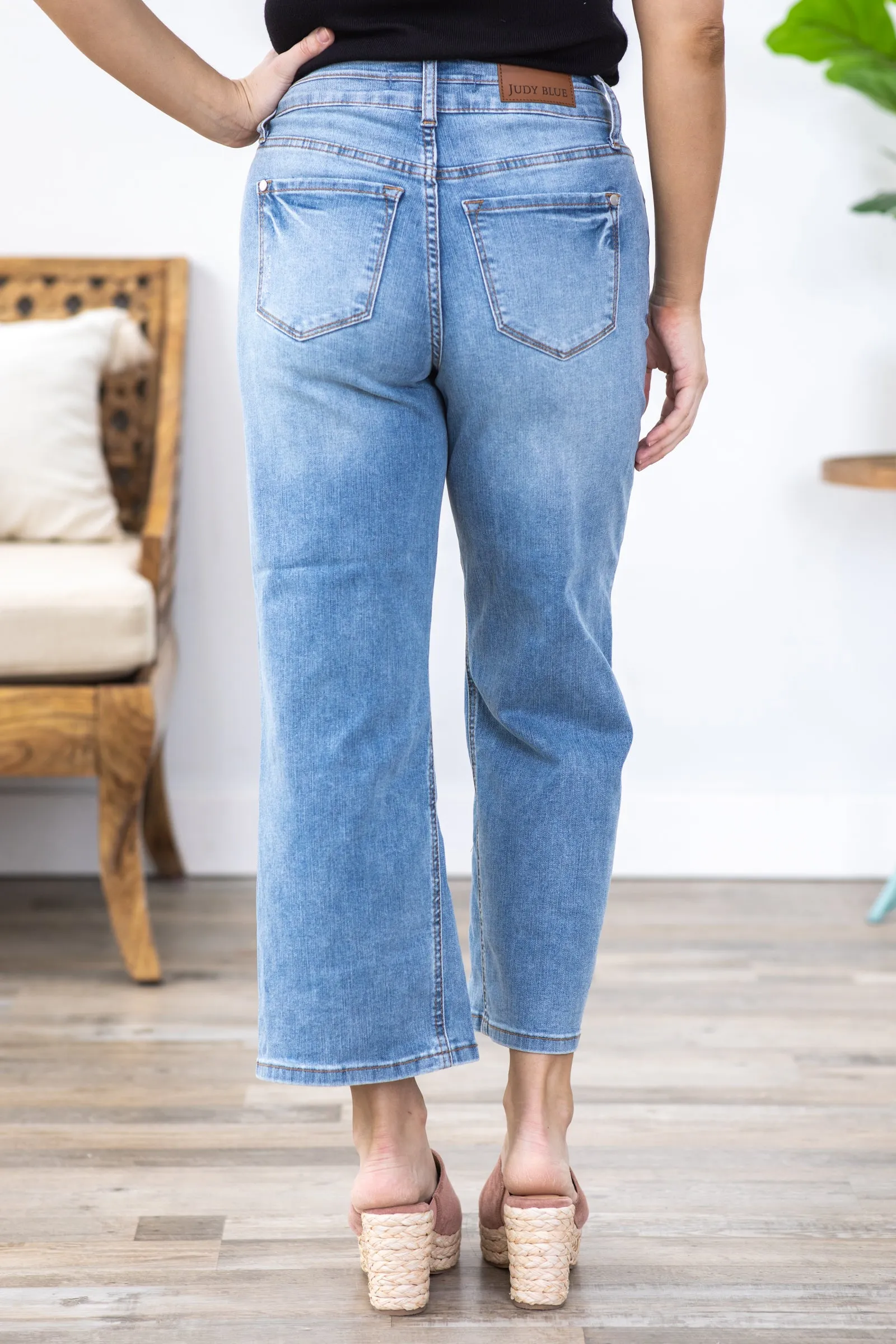 Judy Blue Double Trouble Cropped Wide Leg Jean