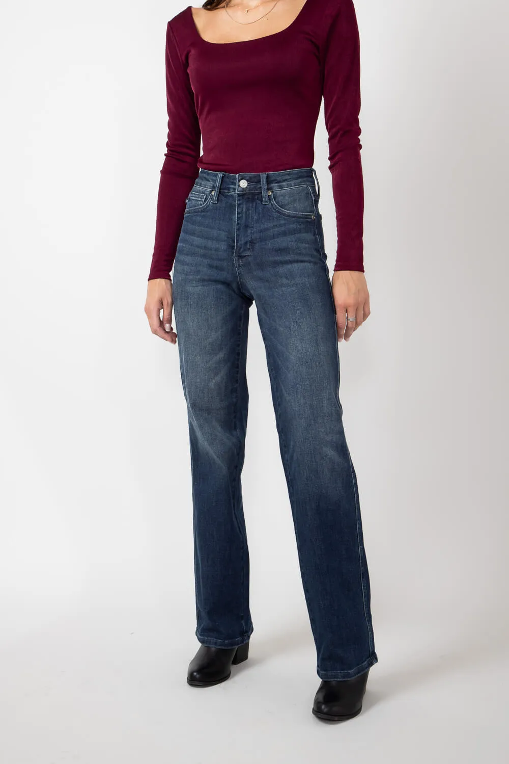 Judy Blue Mid Rise Classic Straight Jeans for Women | 88861-REG