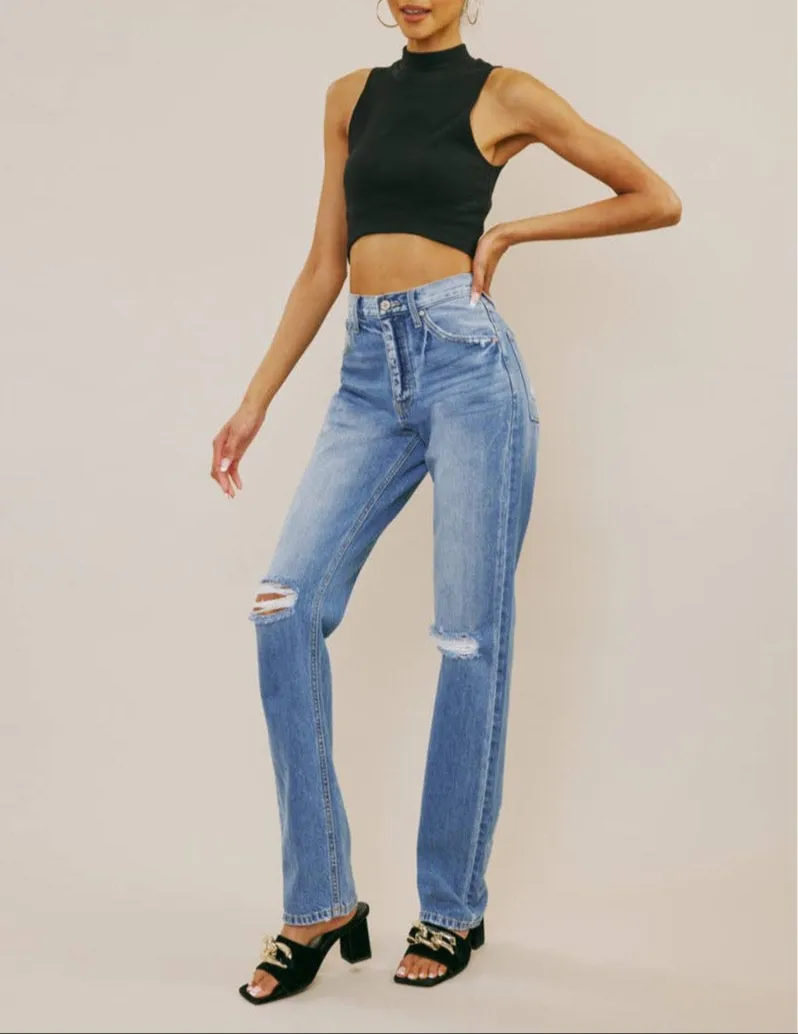 Kan Can Usa -Ultra High Rise Straight Jeans