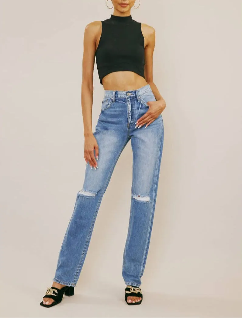 Kan Can Usa -Ultra High Rise Straight Jeans