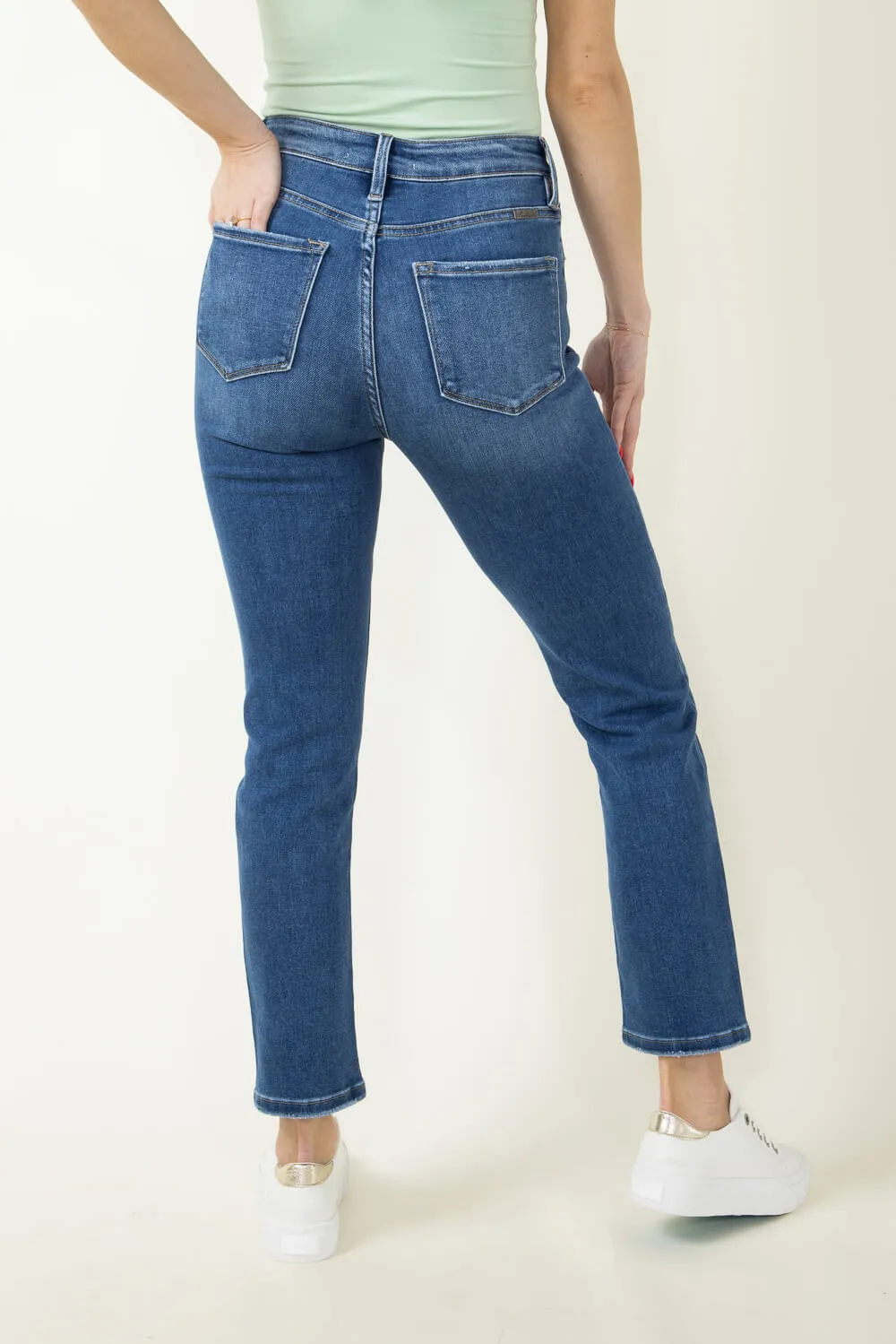 KanCan Adaline High Rise Clean Slim Straight Jeans for Women | KC11252M