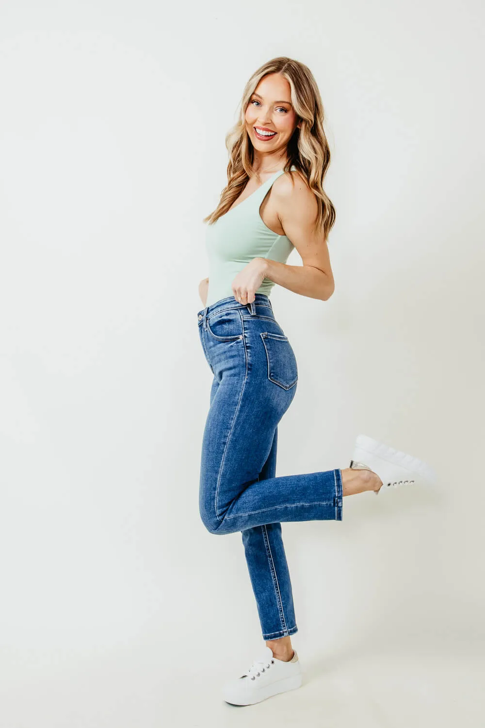KanCan Adaline High Rise Clean Slim Straight Jeans for Women | KC11252M
