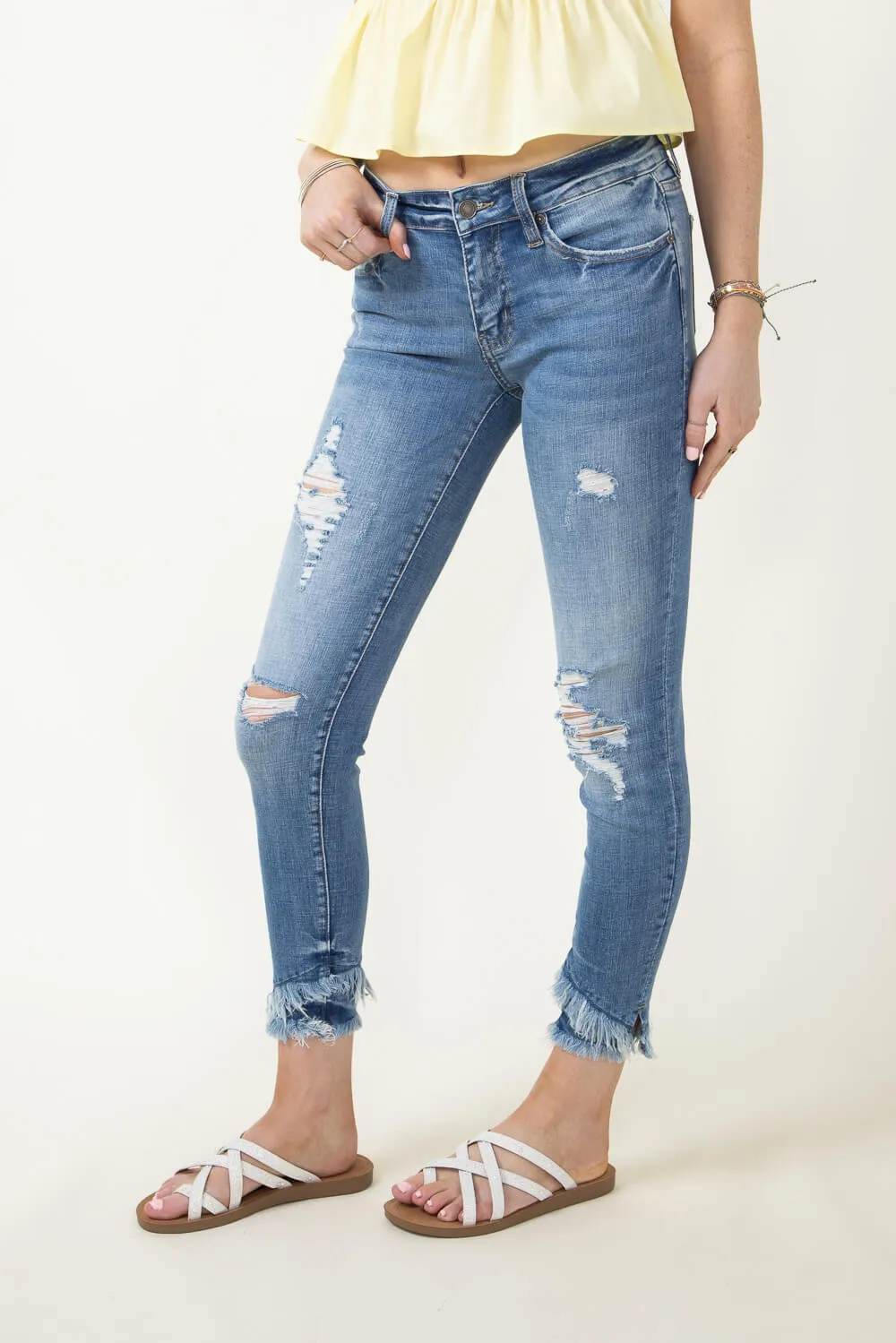 KanCan Nala Distressed Ankle Skinny Jeans for Women | KC6204M