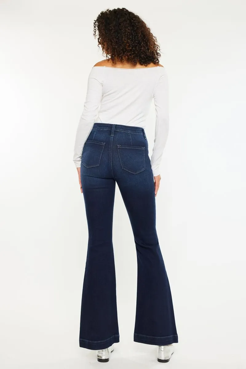KanCan Petite High Rise Flare Jeans