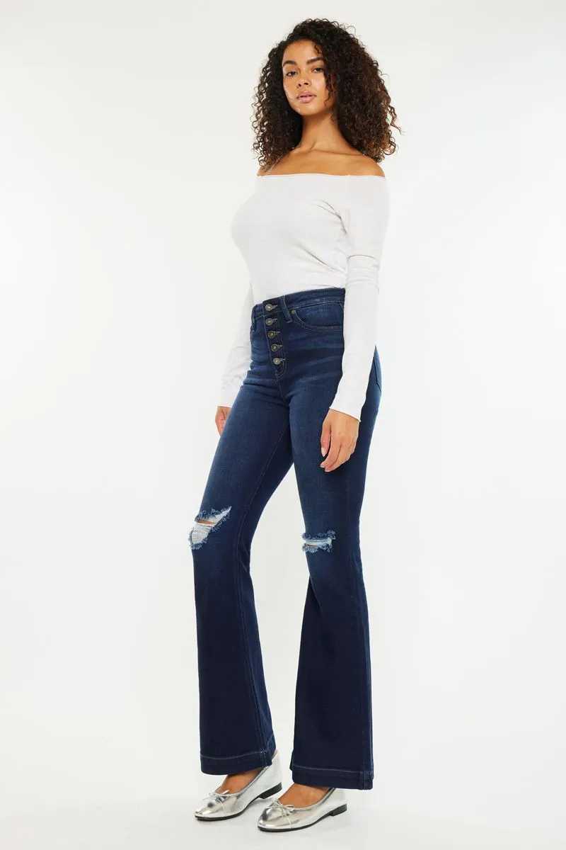 KanCan Petite High Rise Flare Jeans