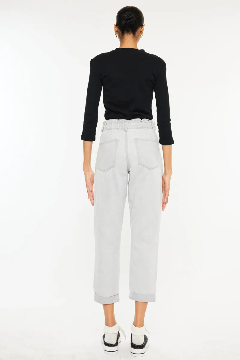 Kastel Ultra High Rise Paperbag Mom Jeans