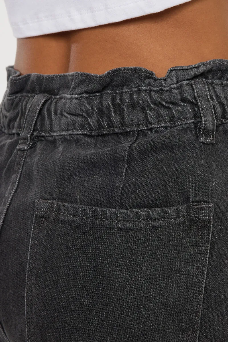 Kastel Ultra High Rise Paperbag Mom Jeans
