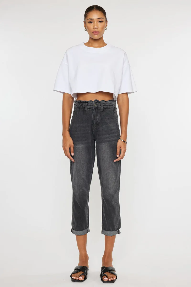 Kastel Ultra High Rise Paperbag Mom Jeans