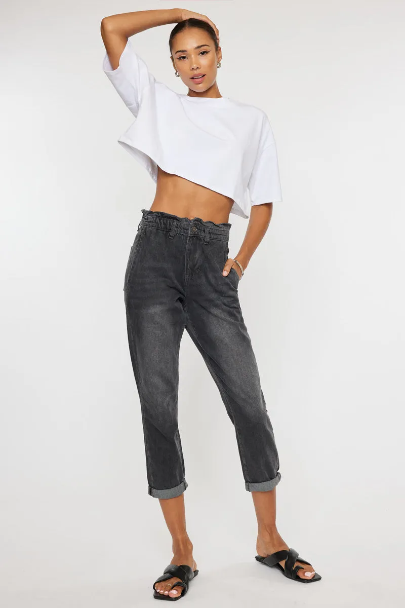 Kastel Ultra High Rise Paperbag Mom Jeans