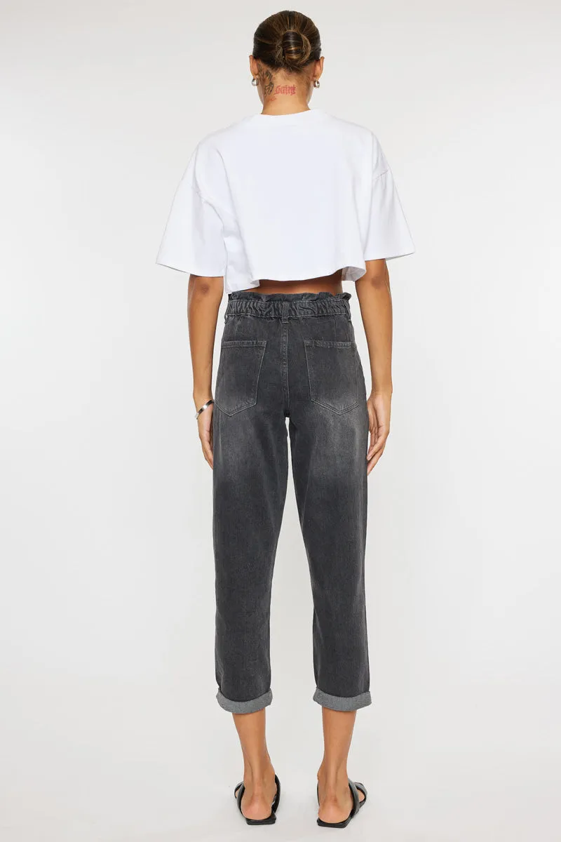 Kastel Ultra High Rise Paperbag Mom Jeans
