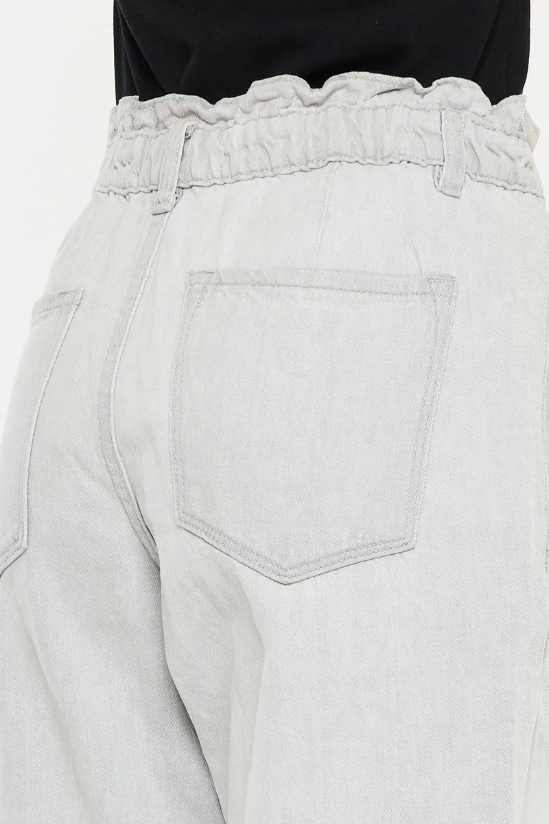 Kastel Ultra High Rise Paperbag Mom Jeans