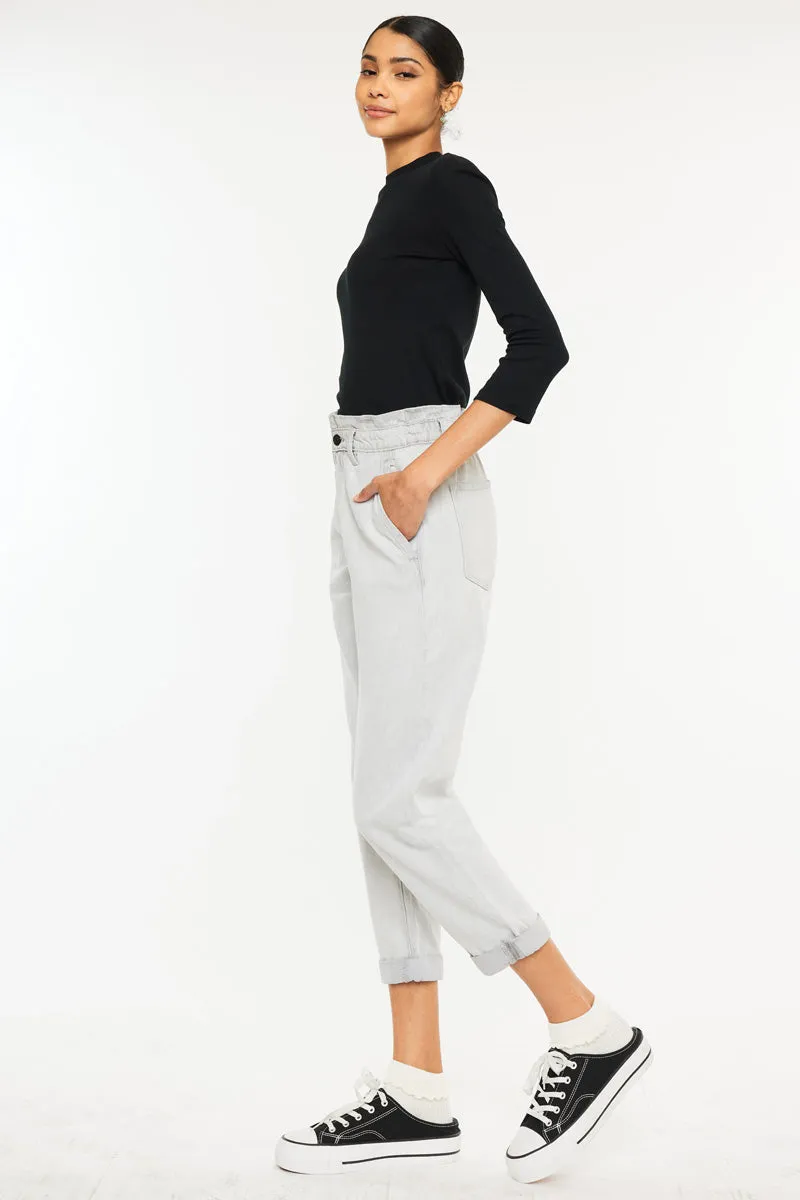 Kastel Ultra High Rise Paperbag Mom Jeans
