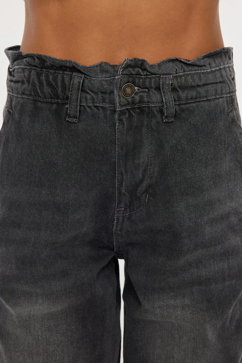 Kastel Ultra High Rise Paperbag Mom Jeans