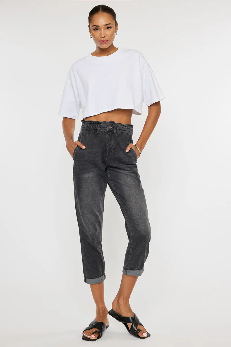 Kastel Ultra High Rise Paperbag Mom Jeans