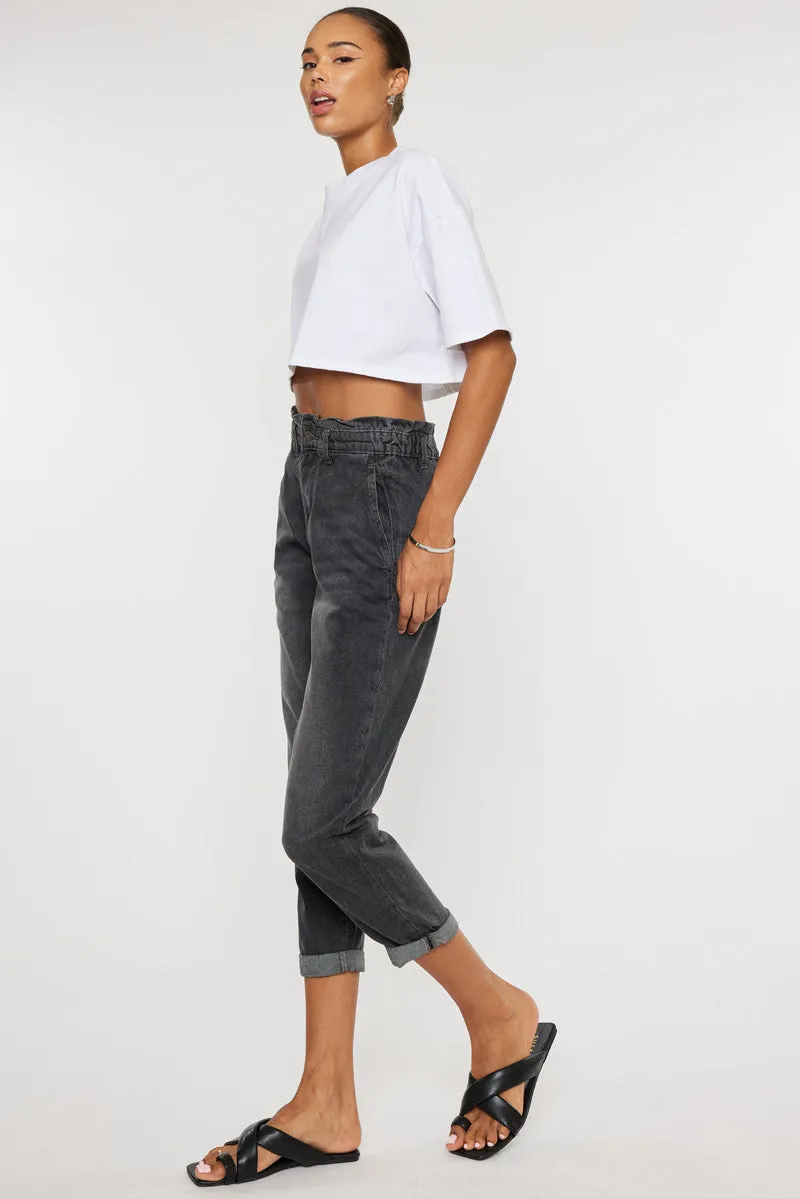 Kastel Ultra High Rise Paperbag Mom Jeans