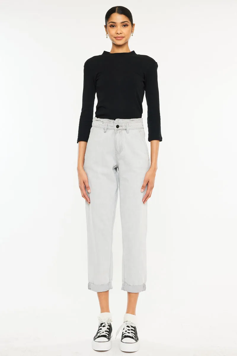 Kastel Ultra High Rise Paperbag Mom Jeans